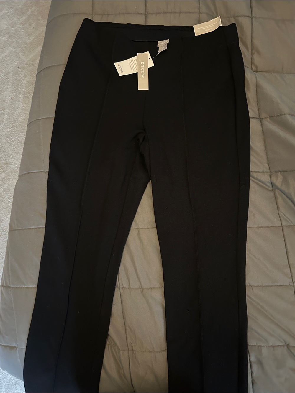 Chico's Black Ponte Straight-Leg Trousers